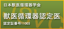 日本獣医循環器学会　獣医循環器認定医　認定証番号11003