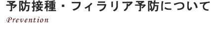 予防接種・フィラリア予防について